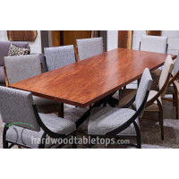 Bubinga Wide Plank Dining Table with Custom Base - Made in the USA - Free Shipping