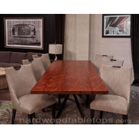 Bubinga Wide Plank Dining Table with Custom Base - Made in the USA - Free Shipping Bubinga Wide Plank Dining Table with Custom Base - Made in the USA - Free Shipping